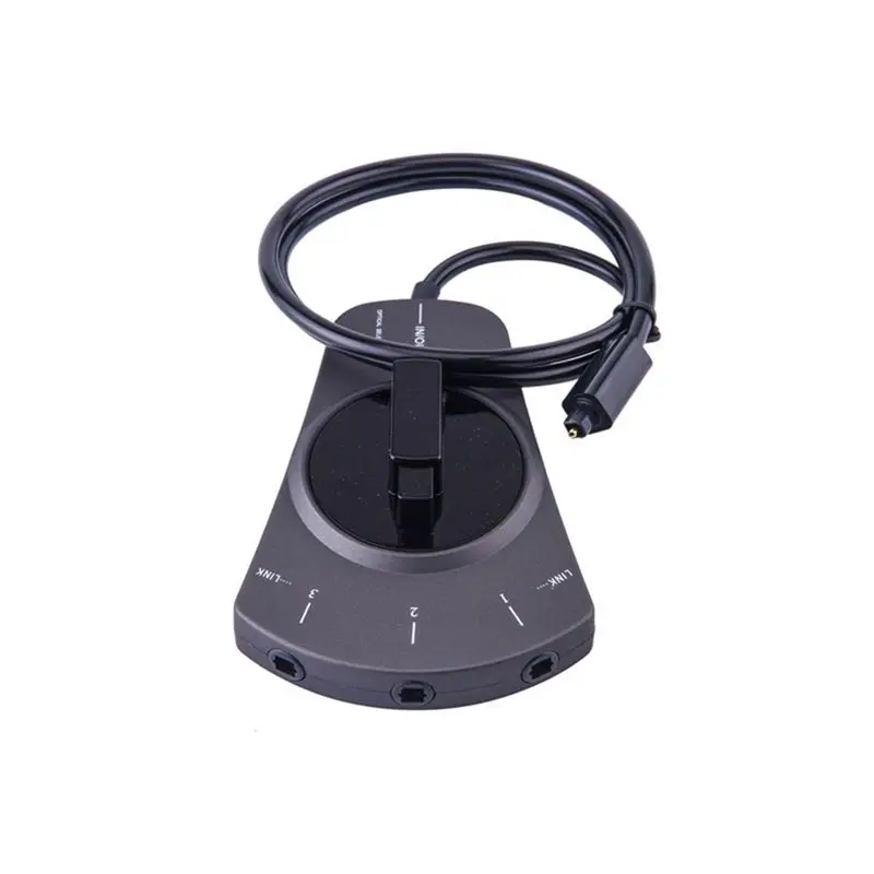 AA60 Toslink Optical Audio Switcher 3-Way Digital SPDIF Cable Switch Selector Hub Box for DVD CD Player