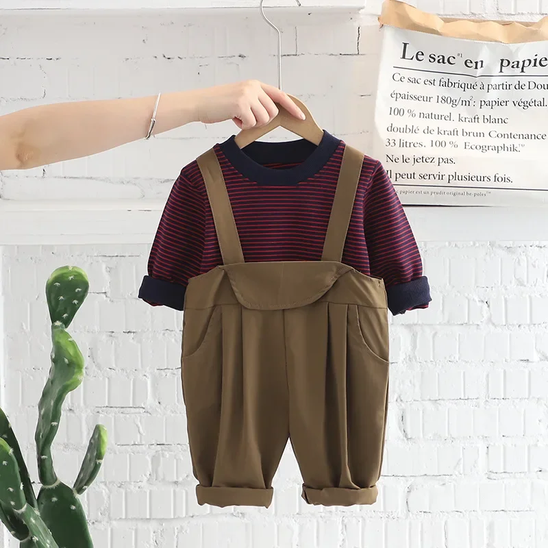 

New Spring Autumn Baby Boys Clothes Suit Children Striped Long Sleeved T-Shirt Pants 2Pcs/Sets Toddler Clothing Kids Tracksuits