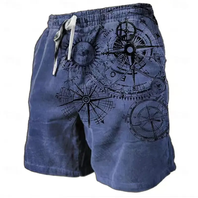 Men's Beach Pants Heavy Shaped Motorcycle 3D Printed Shorts Men Summer Breathable Shorts Fitness Street Shorts Men's Ropa Hombre