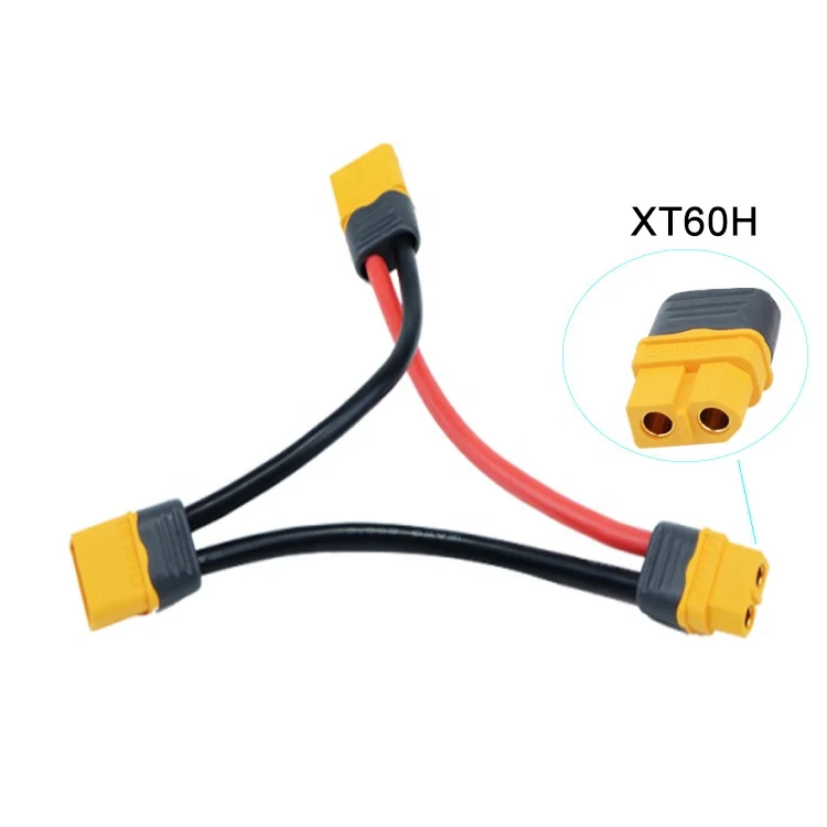30PCS Amass XT60H Series 12AWG Battery Connector Wire Dual Extension Y Splitter Cable For RC Lipo Battery XT60 RC Airplane Parts