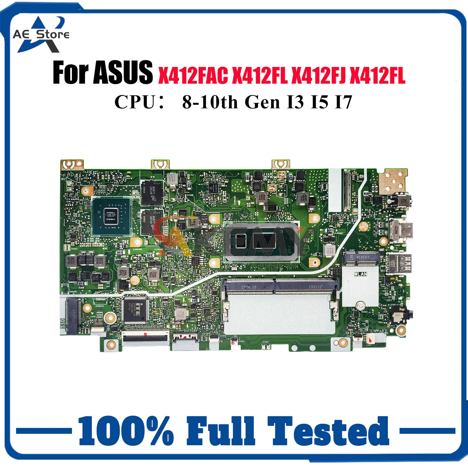 

X412FL Laptop Motherboard For ASUS V4000U V4000F X412FJC R424F X412FLG X412FAC Y4200U X412F X412FLC Mainboard With I3 I5 I7 CPU