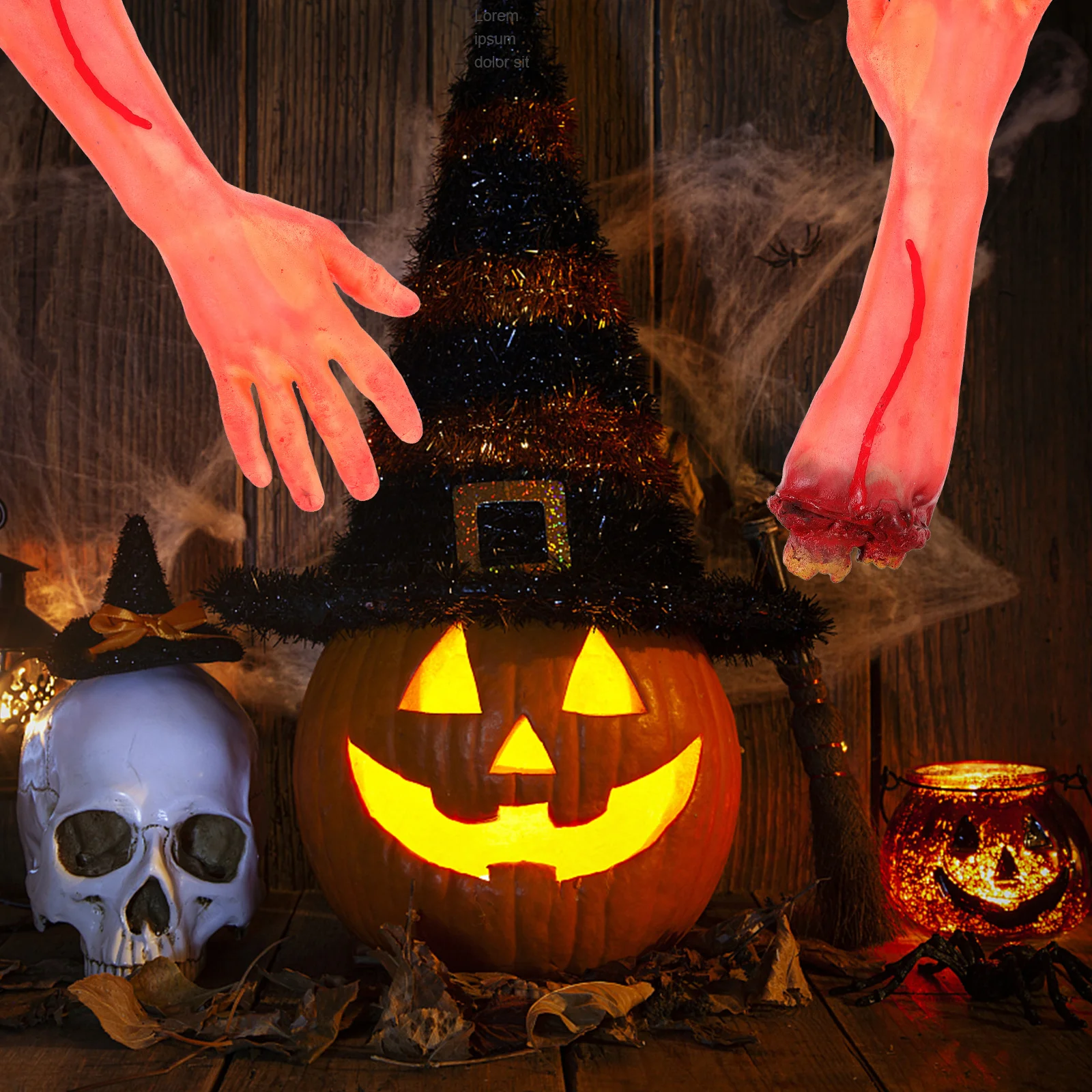 

2Pcs Exquisite Craftsmanship Scary Fake Broken Hands Arms Halloween Horror Party Decor Prop Fake Broken Hands Arms