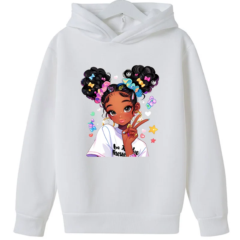 Elegante chica de dibujos animados estampado gráfico Casual y cómodo cuello redondo manga larga sudadera suéter ropa para niños