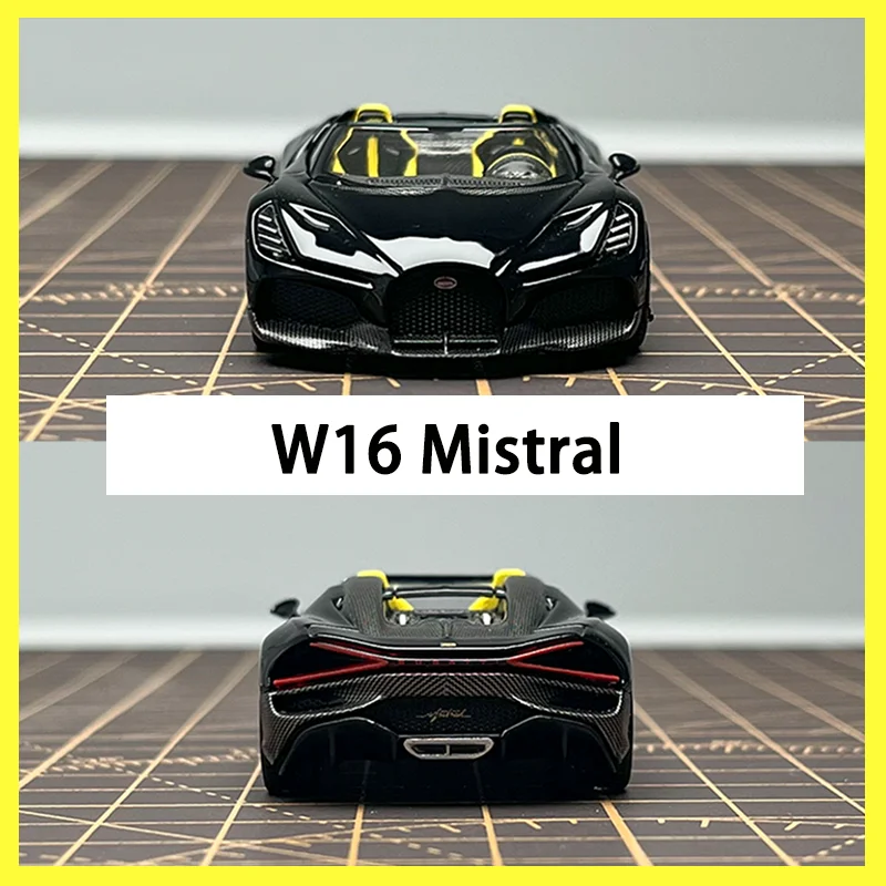 

МИНИГТ 1/64 # 1058 W16 Мистраль, черный сплав, модель автомобиля, статическая коллекция, украшенные праздничными подарками, игрушки