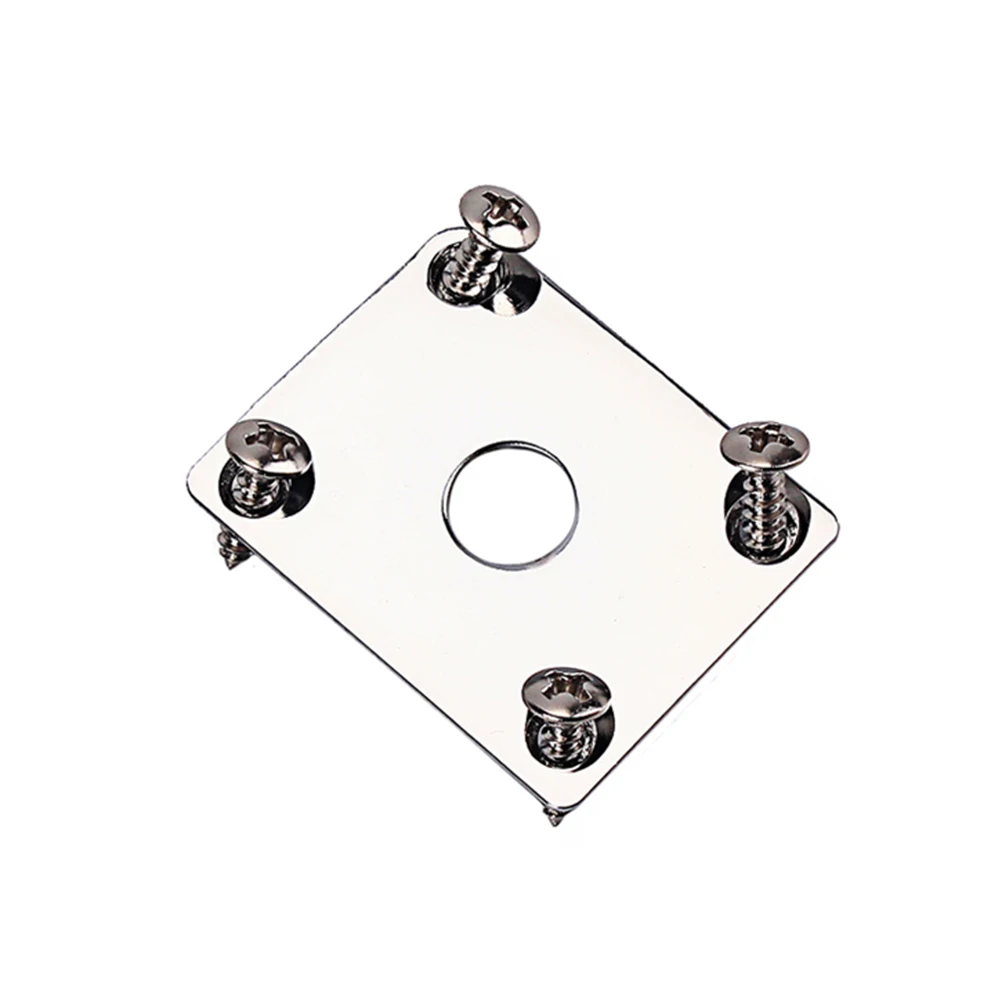 

1Set Jack Plate for Guitar Chrome Plated Output Input Socket Replacement for Electric Bass and Guitar Easy Install Silver