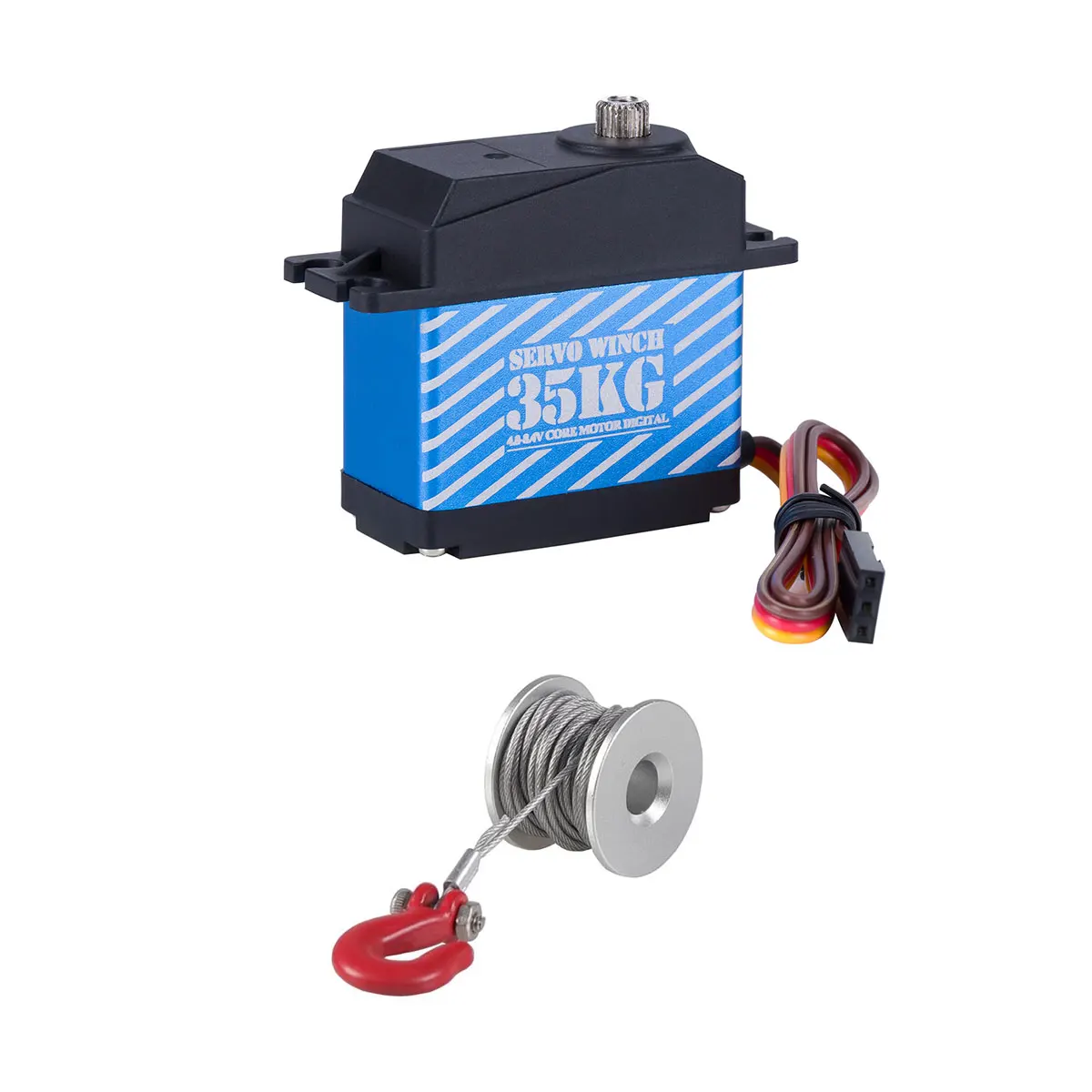 Fimonda 35 kg digitales Servo 360 °   Wasserdichte Servos mit großem Drehmoment, Windenlinie, Abschlepphaken für RC-Autoschiff, Flugzeug, LKW, Roboter, Upgrade zum Selbermachen 4