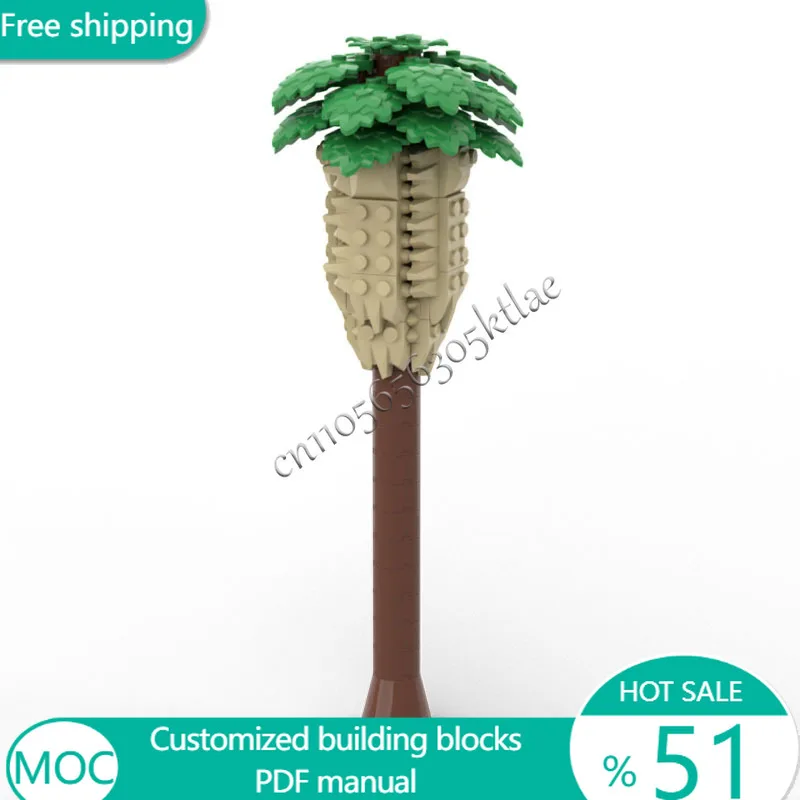 127 PCS Trees Palm Tree MOC Customize Modular Building Block Creative Design Technology Simple Popular DIY Boy Assembly Toy Gift