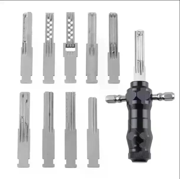 Compact Portable Maintenance Tool Set with Interchangeable Heads, Multifunction Hand Tool Kit for Metal Parts Repair, Fast Shipping