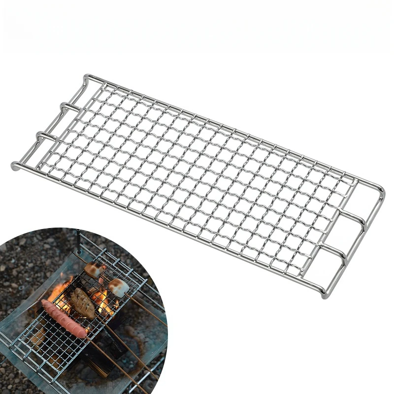 

Stainless Steel Barbecue Grill Outdoor Camping Hiking Cookware Pot Rack Net Mesh New