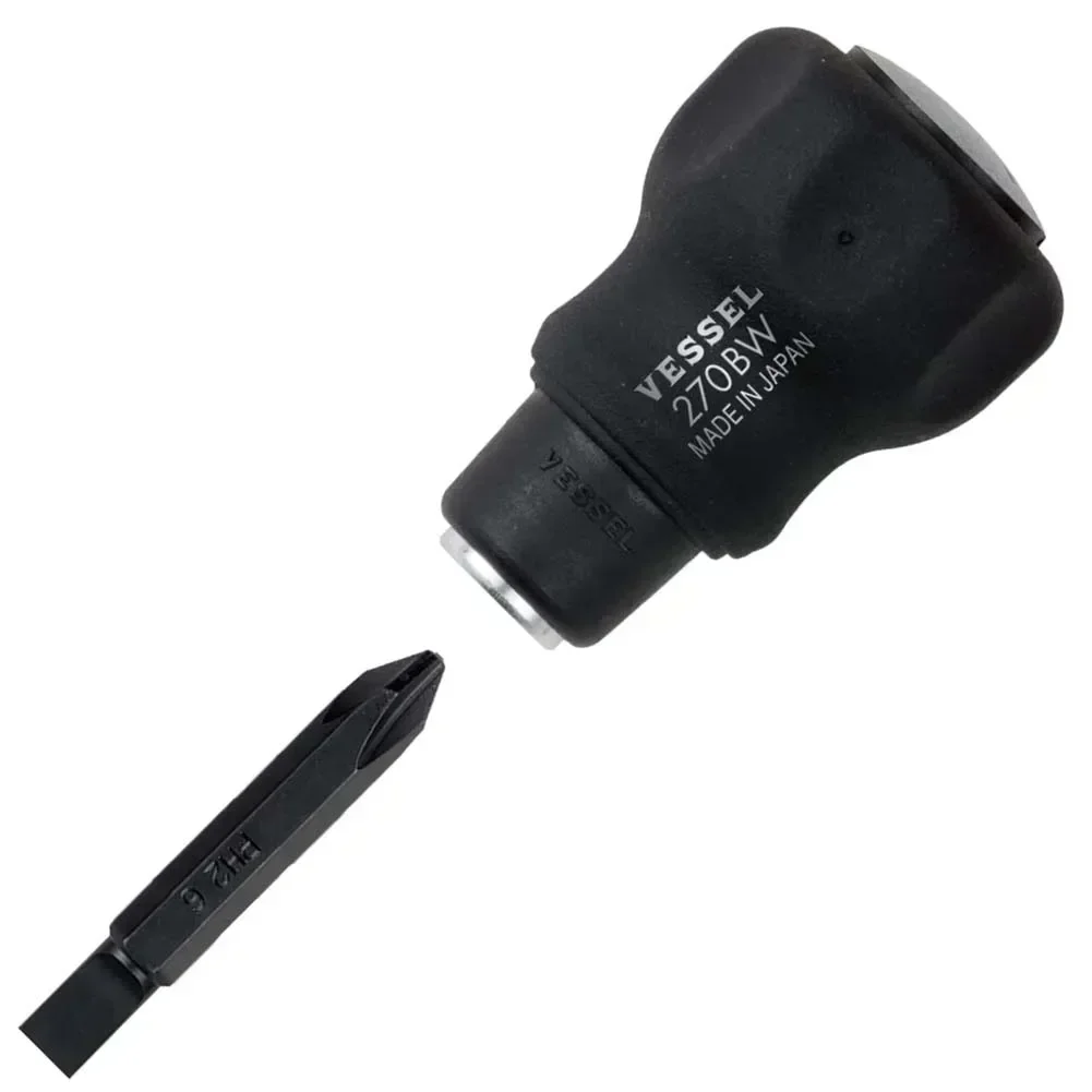 Genuine Japan Vessel Head Tool Cushion Stubby Bit-replaceable Grip Screwdriver No.270BW/270BW-62/270BW-123