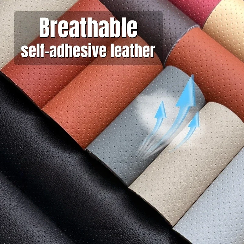 Perforated Leather Repair Patch Breathable Self Adhesive Leather Repair Tape, Large Vinyl Patch Kits for Furniture,Sofa,Car Seat