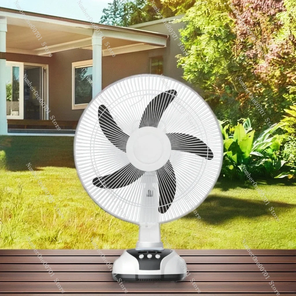 Portable 16-inch solar table fan with powered bank function, suitable for cars and RVs