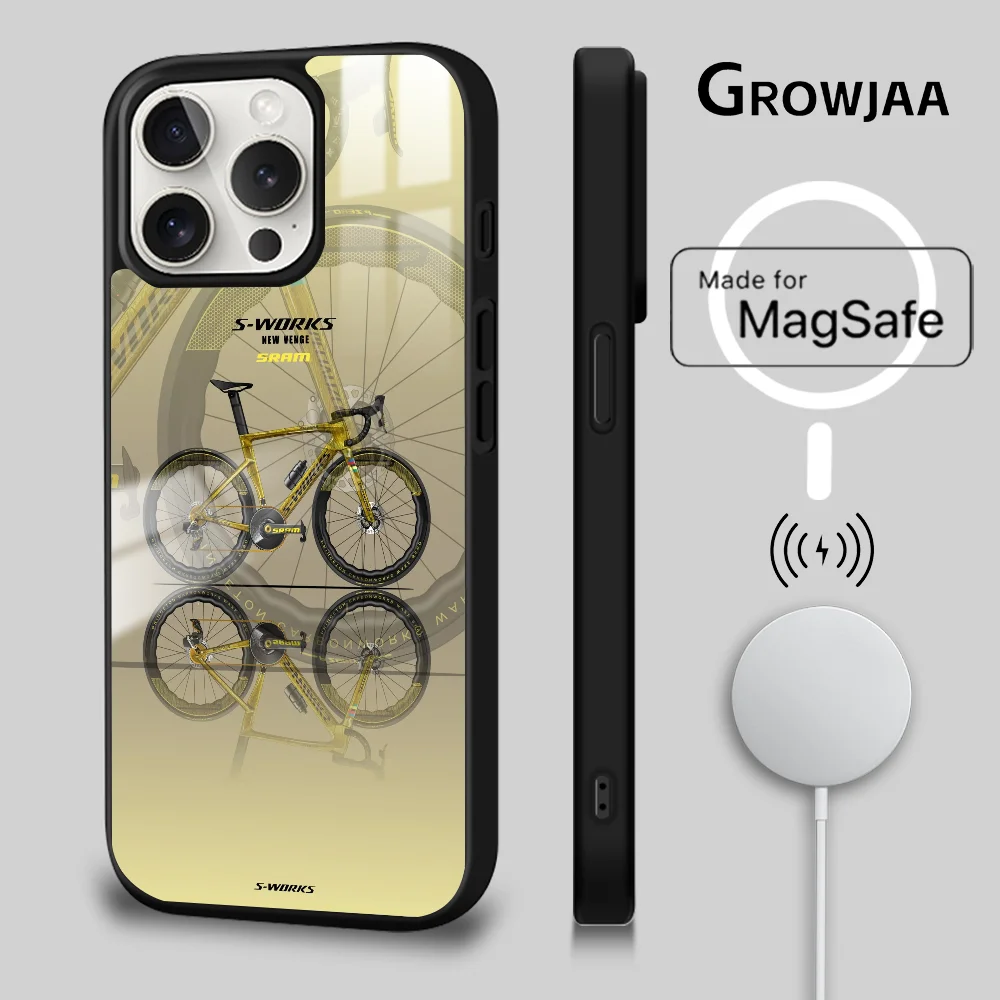 

SpecializedE Phone Case For iPhone 16 15 14 13 12 11 Pro Max Plus Mini Magsafe Mirror Wireless Magnetic Cover