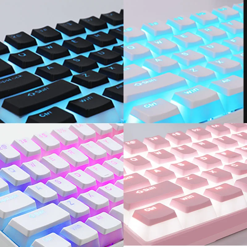 PBT Pudding Keycap 131 Keys Two Color Lnjection OEM Height Profile Translucent Gamer Mechanical Keyboard Keycaps for Cherry MX