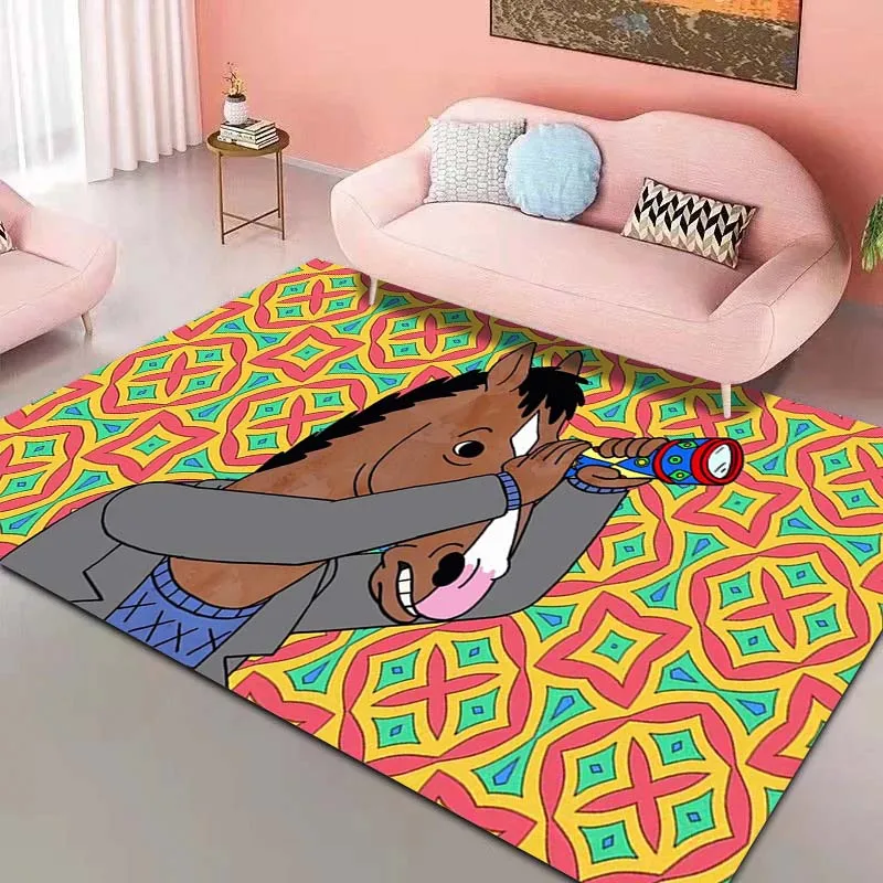 B-Bojack Horseman Printing Carpet Rug for Home Living Room Bedroom Sofa Doormat Decor,kids Play Area Rug Non-slip Floor Mat Gift