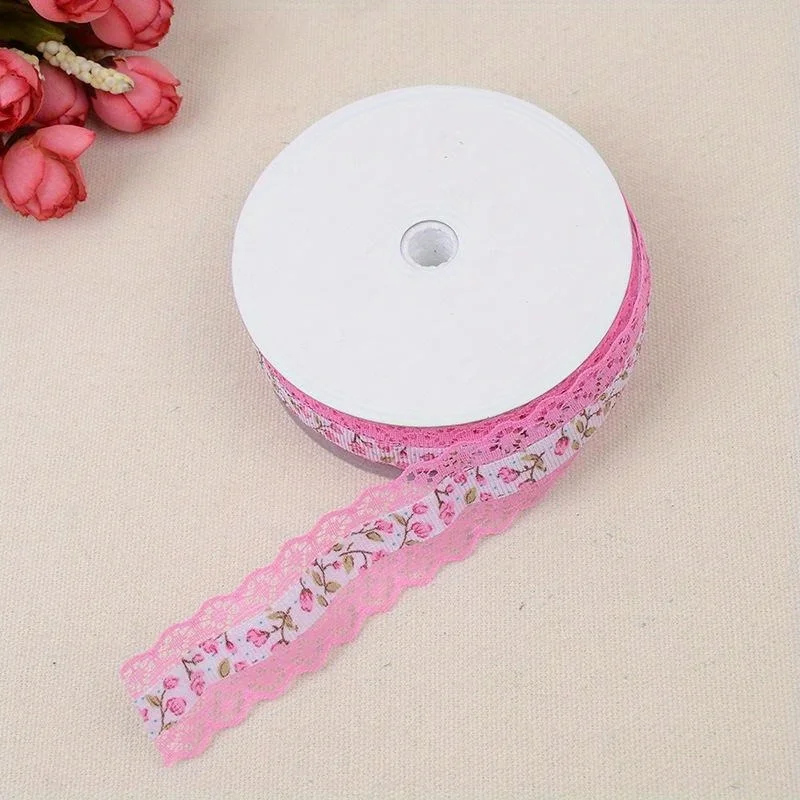 1 Roll 1.82meters 25mm Width Lace Ribbon DIY Crafts Sewing Supplies Gift Wrap Christmas Decoration