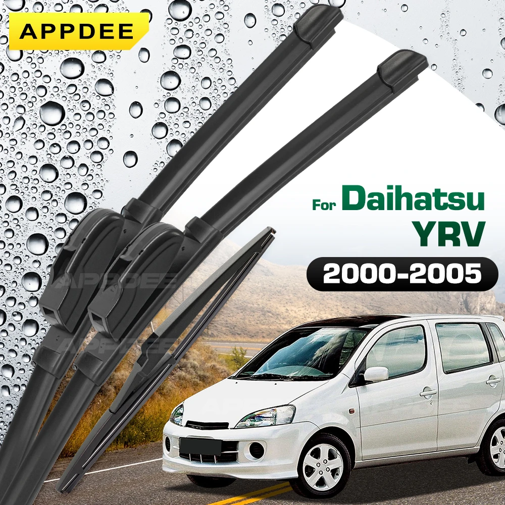 

Передний и задний дворник для Daihatsu YRV 2000-2005, силиконовые и резиновые щетки стеклоочистителя, щетки для лобового стекла, окон