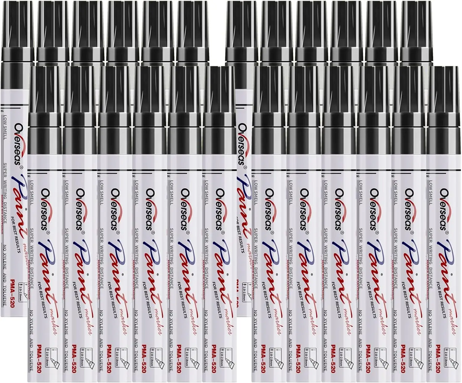 

Permanent Markers 24 Pcs, Oil Based Paint Markers Set, Quick Drying, Waterproof Medium Tip for Metal, Rock, Wood, Glass, Canvas