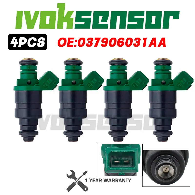 

4PCS 037906031AA Fuel Injector nozzle Crude Oil for Golf Mk3 Mk4 A3 SEAT SKODA Audi A6C5 2.4 3.0 Volkswagen Passat B5V6 1.8T 2.0