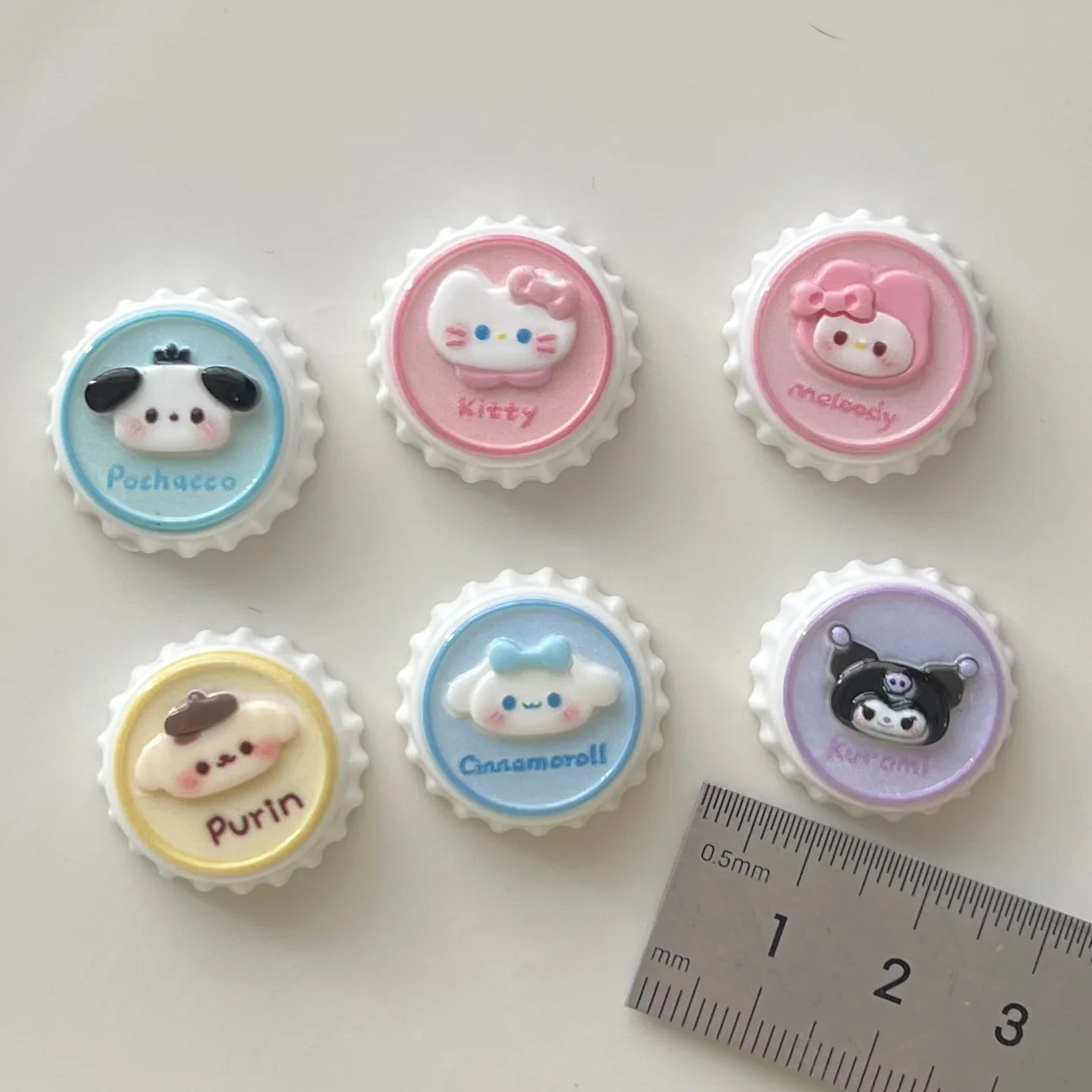 5pcs miniso sanrio, hello kitty мультяшная серия резиновые кабошоны из смолы материалы для поделок diy