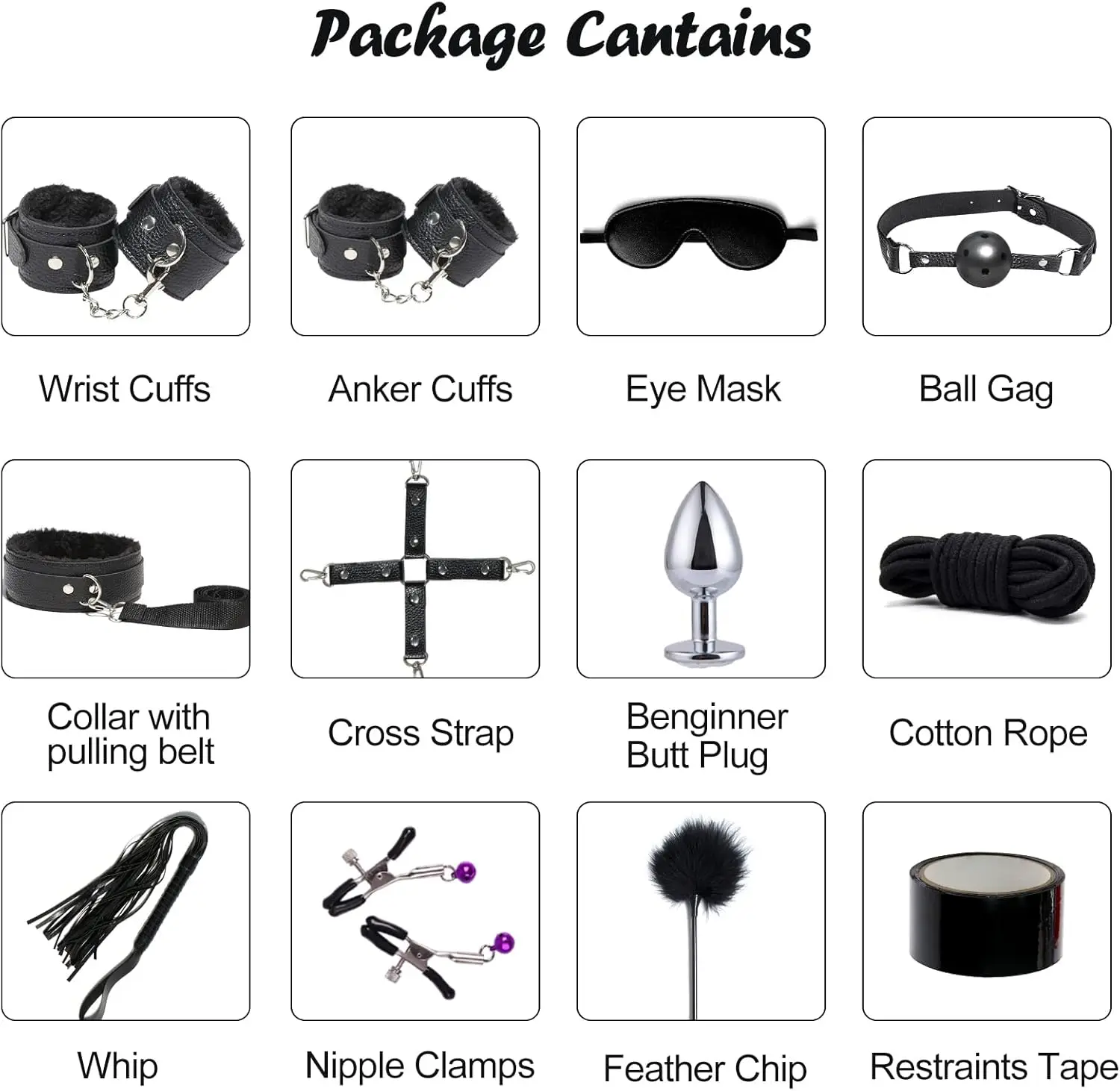 Kit de restricciones de cama, Juguetes sexuales de 12 piezas, BDSM, Bdsms, juguetes extremos, juego de Bondage SM, puños de mano, pinzas para pezones, mordaza de bola Flogger