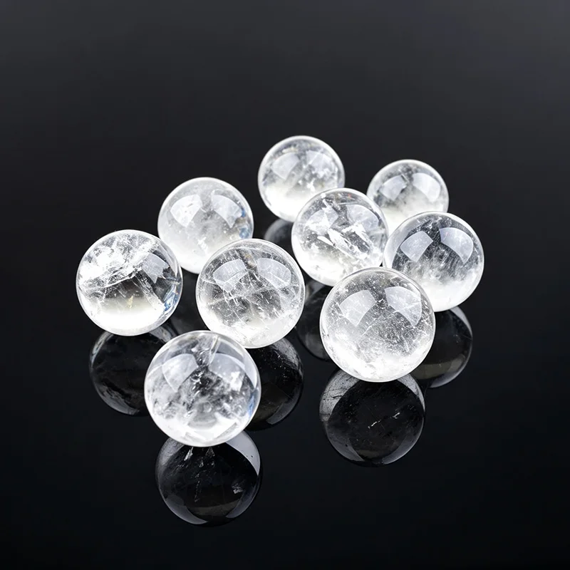 Natürliche Klare Quarz-Kristallkugel 18-23mm Polierte Heilkristall-Ornamente Wohndekor Reiki DIY Geschenk