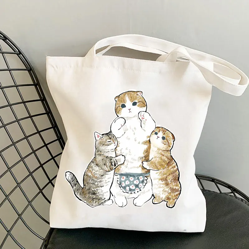 kawail Cat Shopper Bolso Tote Reusable Net Ecobag Cabas Shopping Bag Shopping Handbag Bag Bolsa Compra Plegable Jute Bag Bolsa