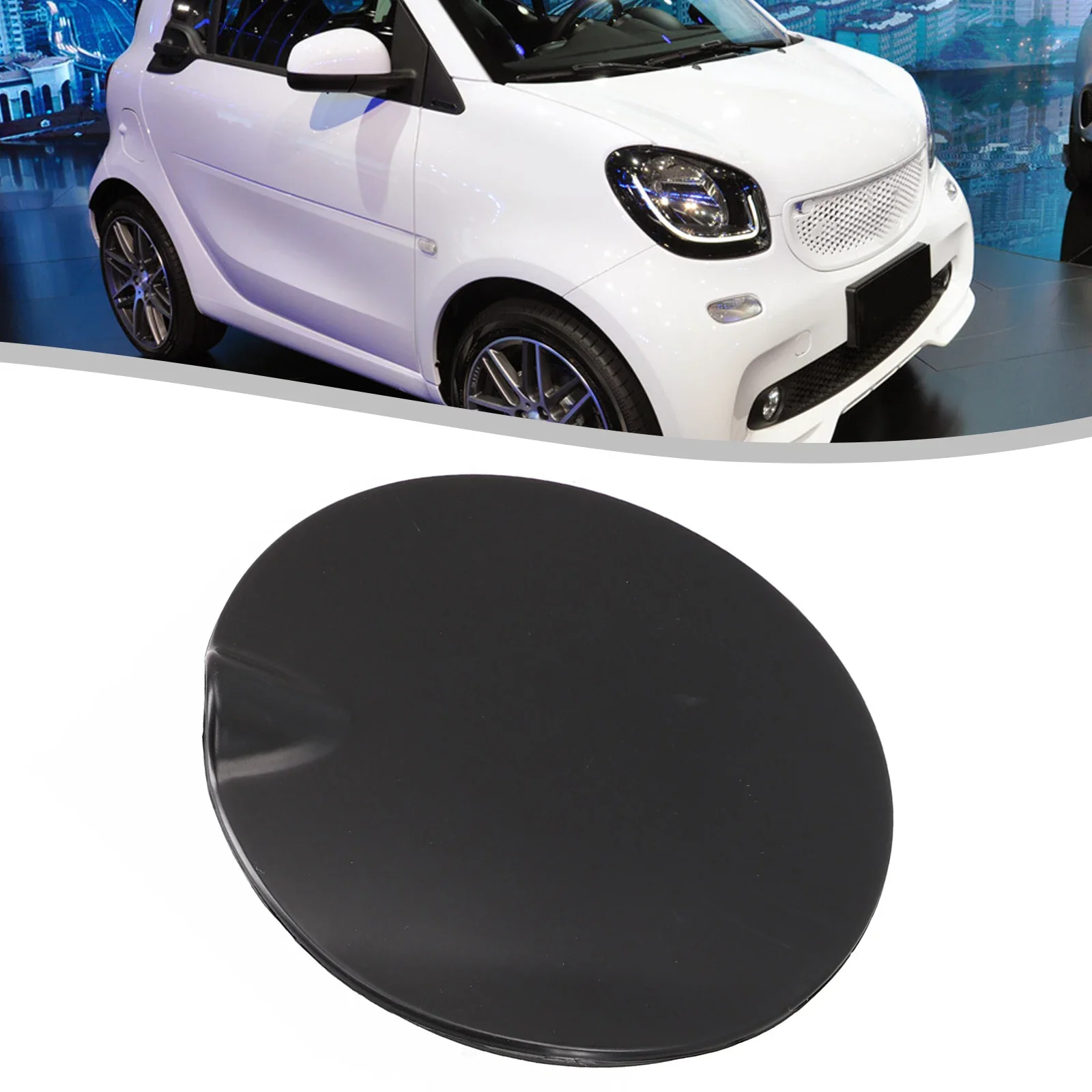 Tampão externo do tanque de combustível, tampa preta para Mercedes Smart Fortwo 2008-15 4517540006 A4517540006C22A, substituição da tampa da porta do combustível