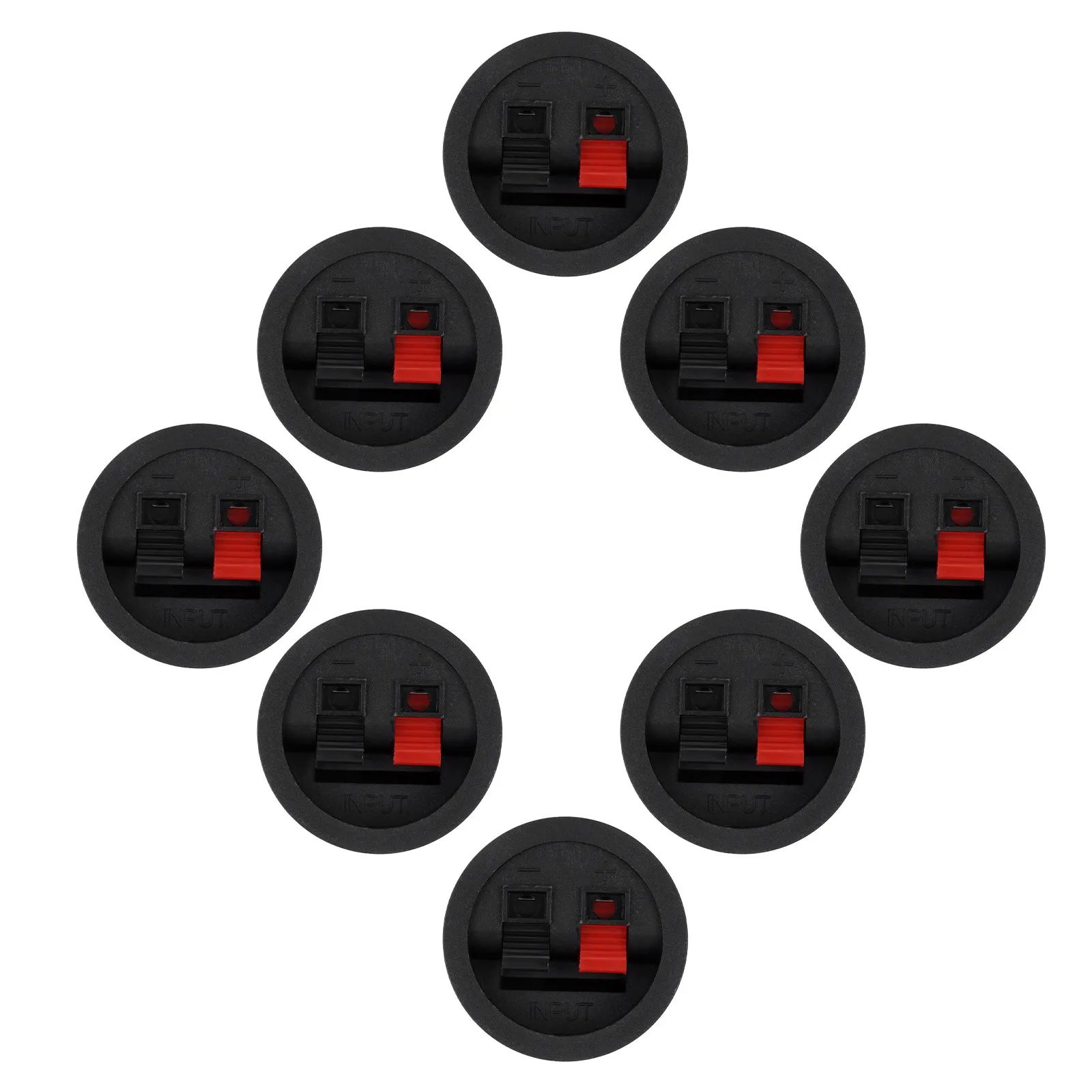 8Pcs Round Speaker Wire Clamp Terminal Plate Easy Installation for Amplifier Speaker Connection Home Audio Clip
