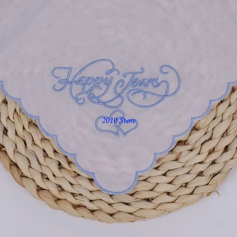 F3mf morbido ricamo bianco cotone bianco Accessorio regalo per ospiti per ospiti 28x28cm