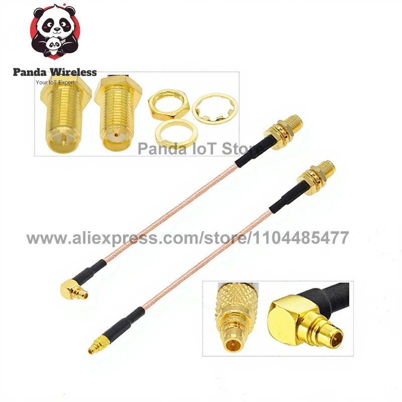 10 قطعة SMA إلى MMCX كابل RG178 RP-SMA/ SMA أنثى إلى MMCX ذكر/زاوية 90 °   المكونات 5 سم - 50 سم RG178 ضفيرة RF محوري البلوز