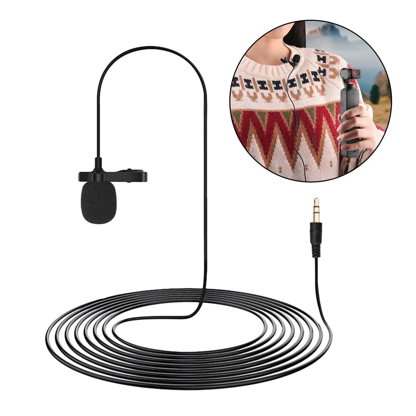 ラペルラベリアマイクマイク 3.5mm DJI Pocket 2 ビデオ録画用