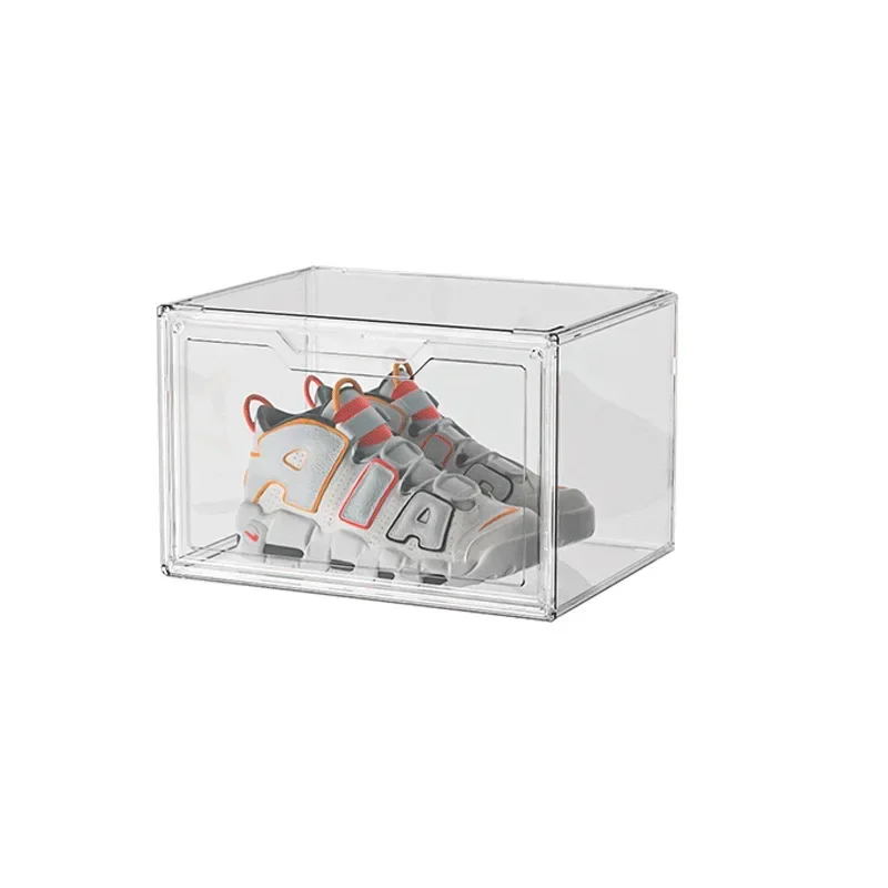 Transparent Magnetic Shoe Storage Box Thickened PET Dustproof Shoe Cabinet Sneakers High Heels Display Cabinet Sundry