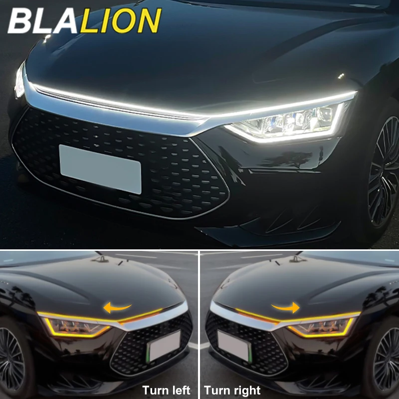 

BLALION Dynamic Car Daytime Running Light LED Hood Light Start scan Waterproof Flexible Light Strip Decorative Atmosphere Lamp