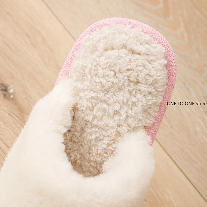 شتاء دافئ شقة نِعال من الفراء النساء فو الجلد المدبوغ رقيق فروي المنزل الشرائح الراحة عدم الانزلاق ارضيات داخلية أحذية قطنية بالجملة