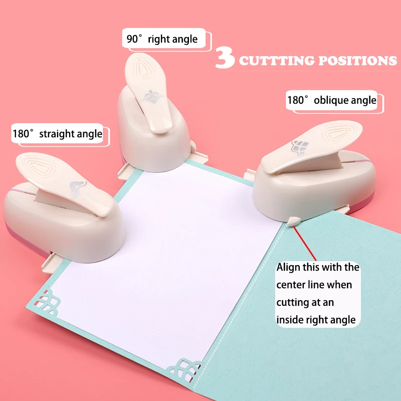 Lever Driven Craft Corner Punch, Hollow Adjustable Angle Paper Puncher for Greeding Card, DIY Paper Crafts Tool for Kids