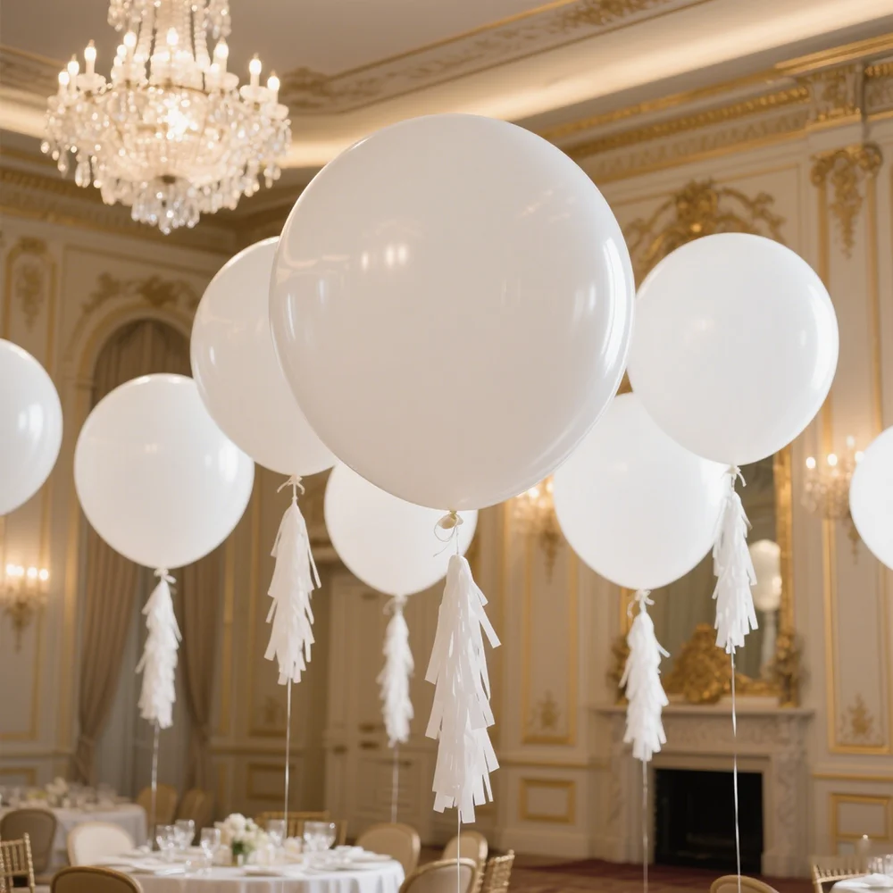 5/10 Uds. Globos blancos grandes de látex, globo inflable de helio para fiesta de cumpleaños y boda, globo para Baby Shower, suministros para actividades al aire libre