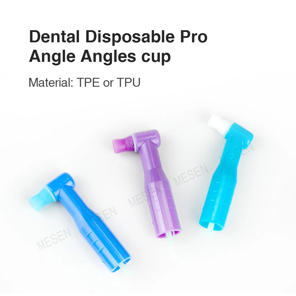 100pcs Dental Disposable Prophy Angles Contra Angle 90° Polishing Cup Independently packaged TPE/TPU material