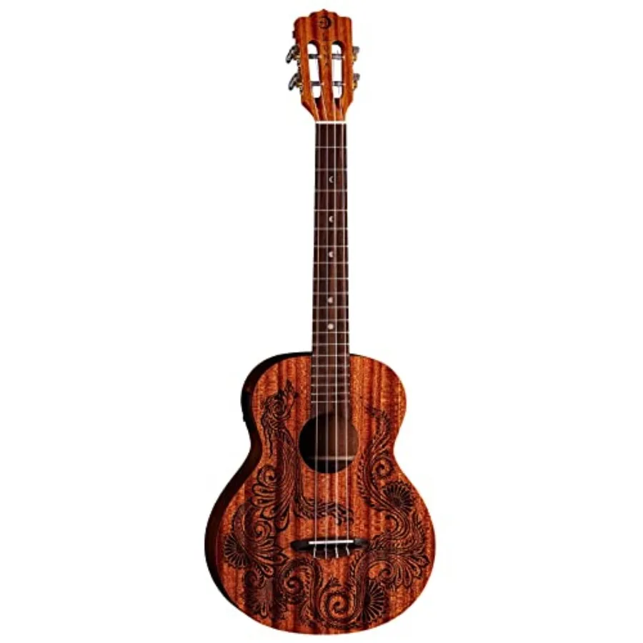 

Henna Dragon Mahogany Baritone Ukulele - Natural for professional performance, mahogany body, natural finish, rich warm tone an