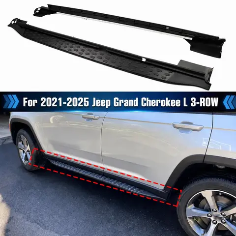 Running Boards For Jeep Grand Cherokee L3-ROW 2021-2025 Anti-slip Side Steps Nerf Bar Aluminium Alloy Body Kit Accessories