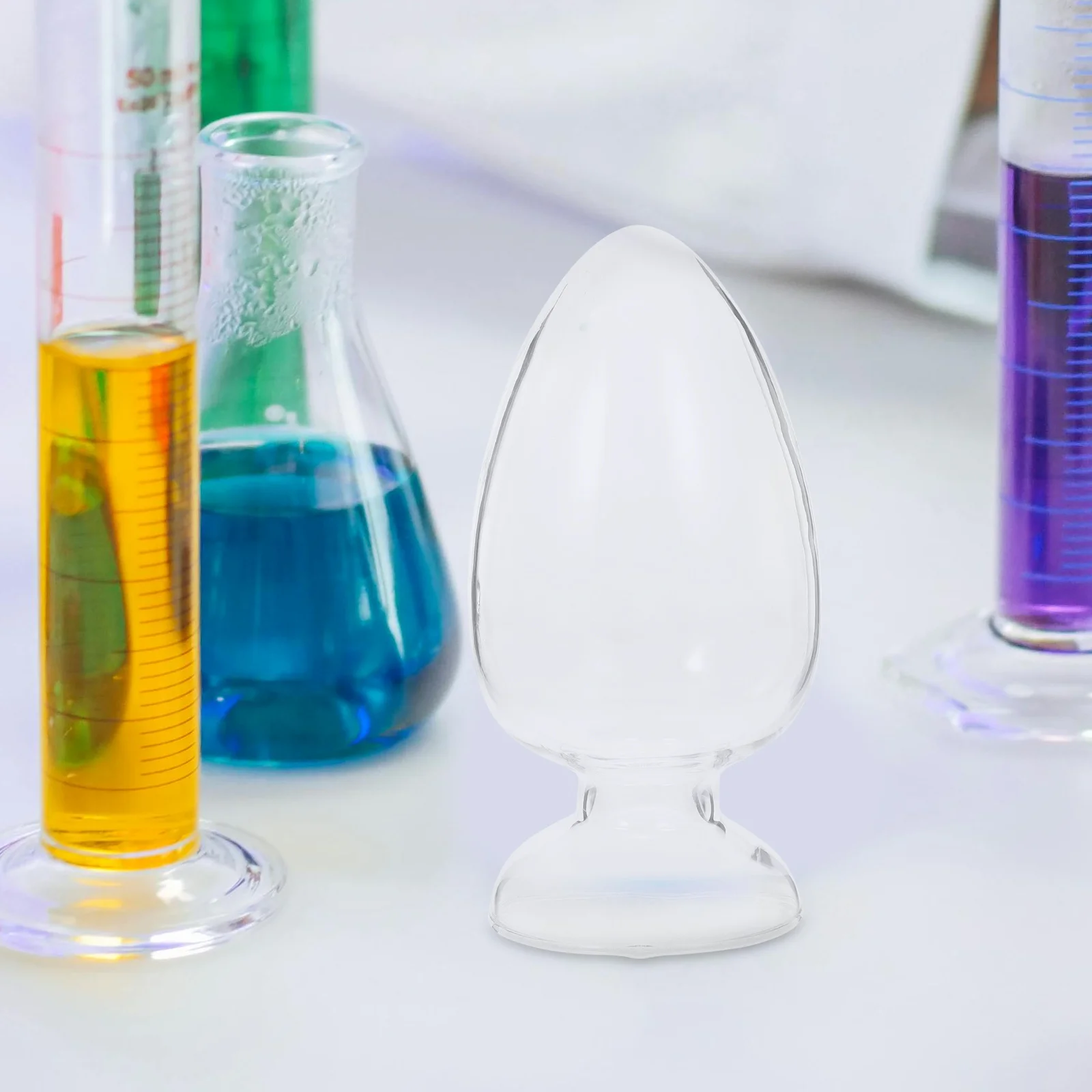 2 قطعة زجاج مختبر تخزين الزجاجات المخروطية مع عينة الأواني الزجاجية لعرض المكونات