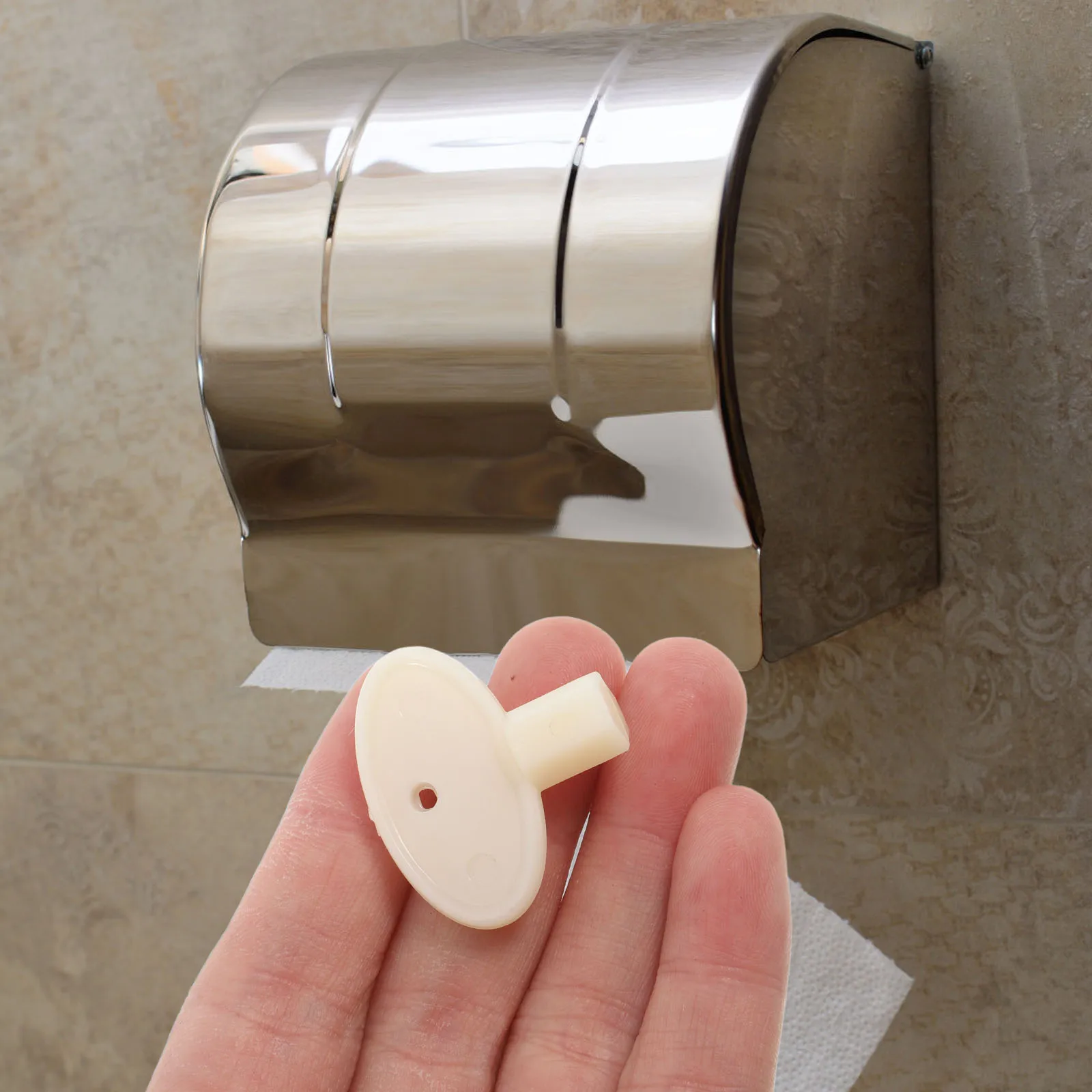 

Key Lock Core Durable Plastic Replacement For Towel Dispenser Toilet Paper Box Lock Commercial Tissue Holder Fastening
