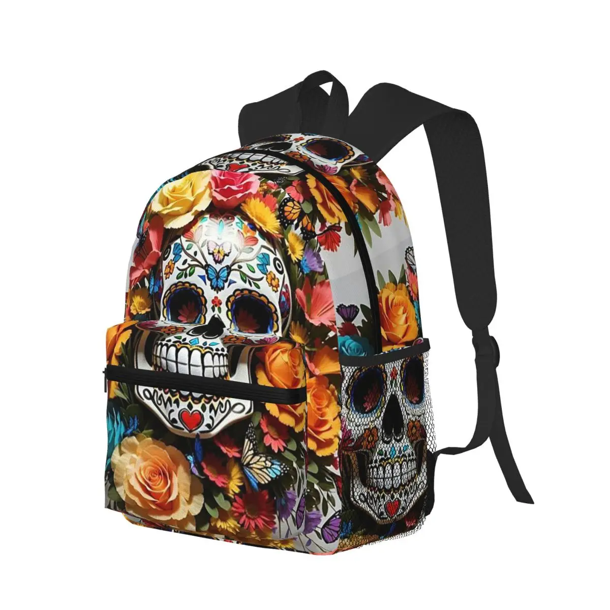 

Colorful Skull Pattern Student Backpack School Bag Hiking Travel Daypack for Men Women Bookbag Shoulder Bags