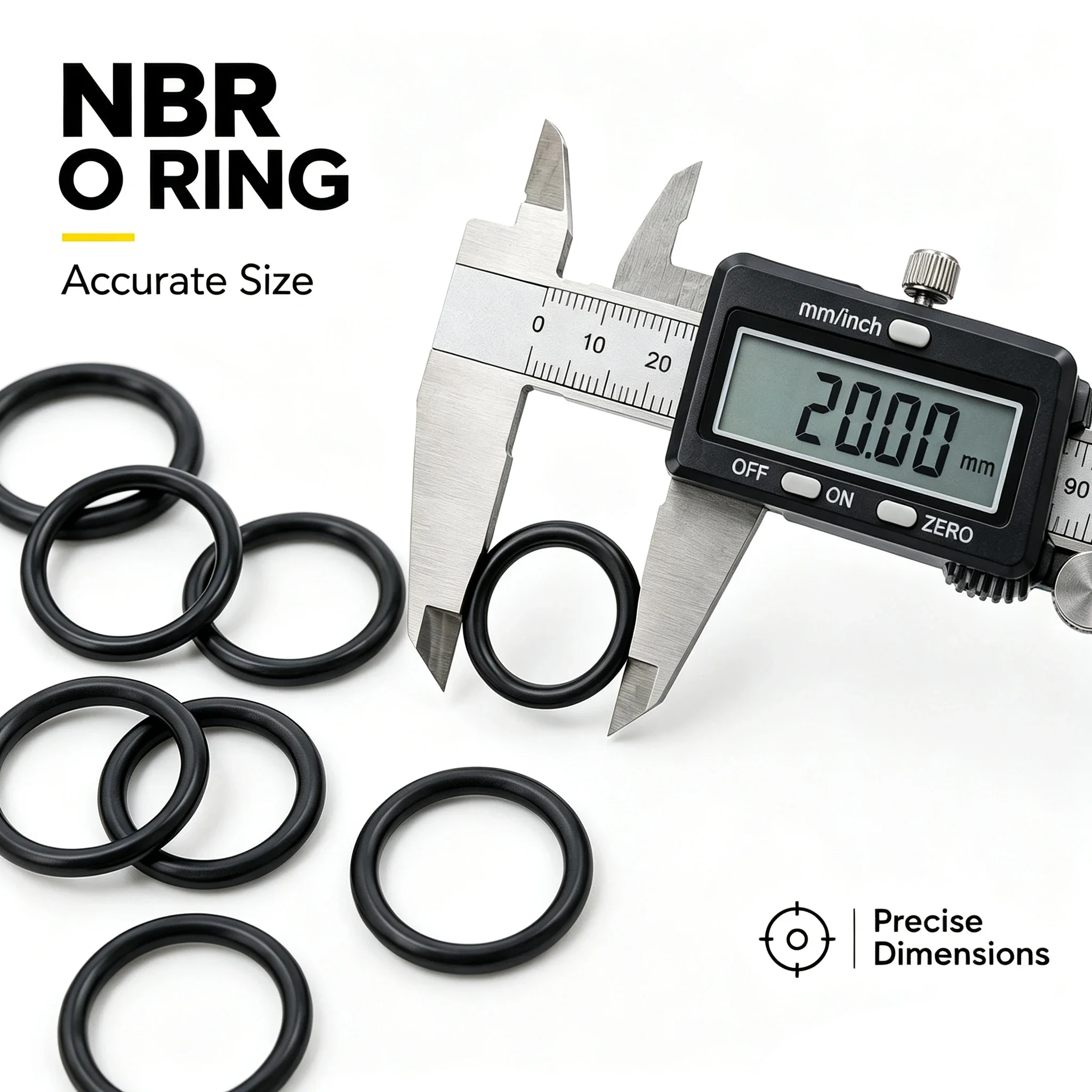 20 Pieces of NBR O-ring CS 2.4mm Outer Diameter 6~32mm Oil Resistant and Anti-aging Sealing Gasket for Industrial Equipment
