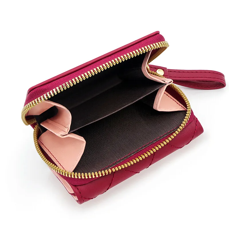 Женский короткий кошелек Love Zero с вышивкой и пряжкой на молнии, большая вместительная сумка для карт, универсальная модная простая сумка