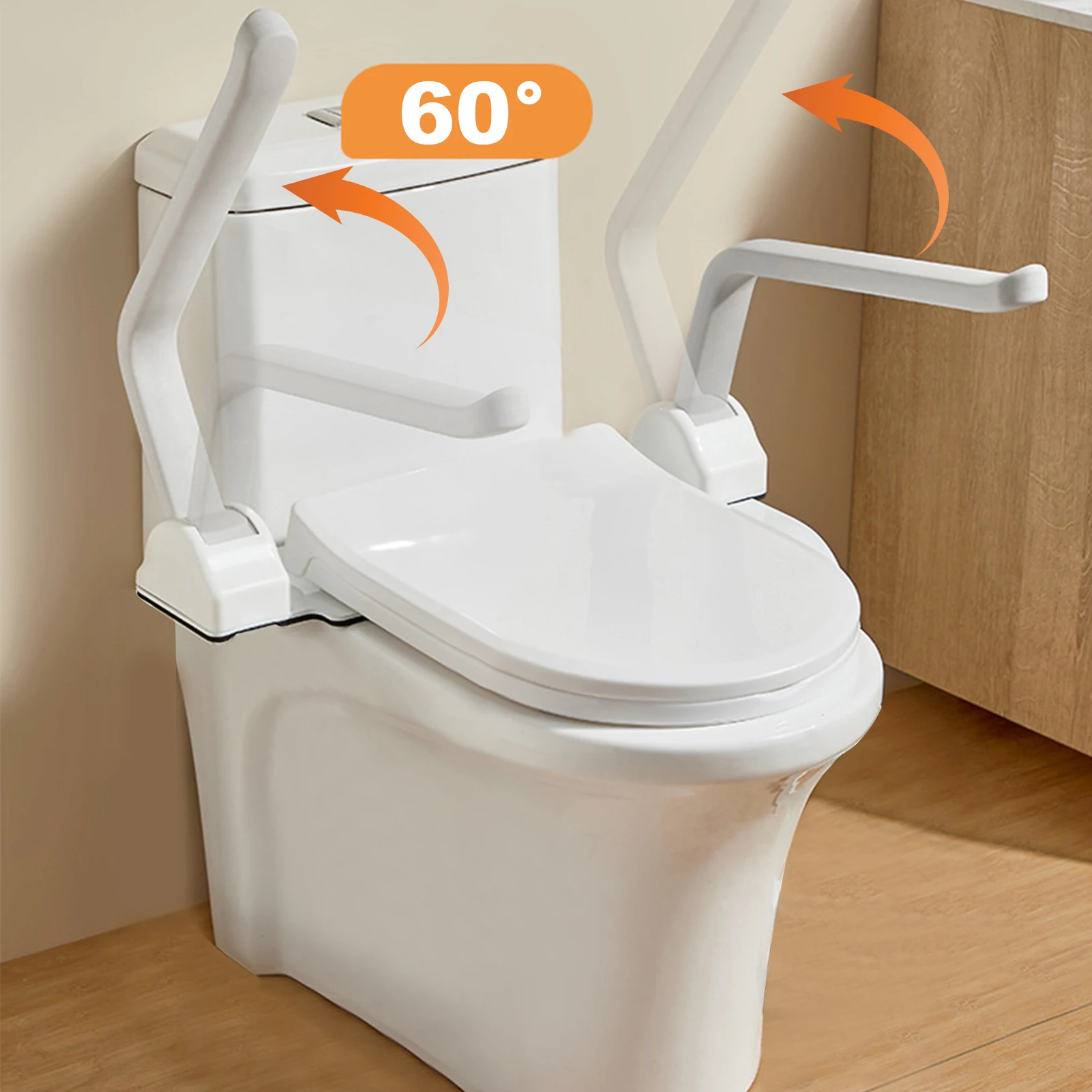 Toilet Safety Rails Elderly Toilet Support, 330 lbs Weight Capacity Toilet Stand up Assist for Handicap Senior Pregnant Women