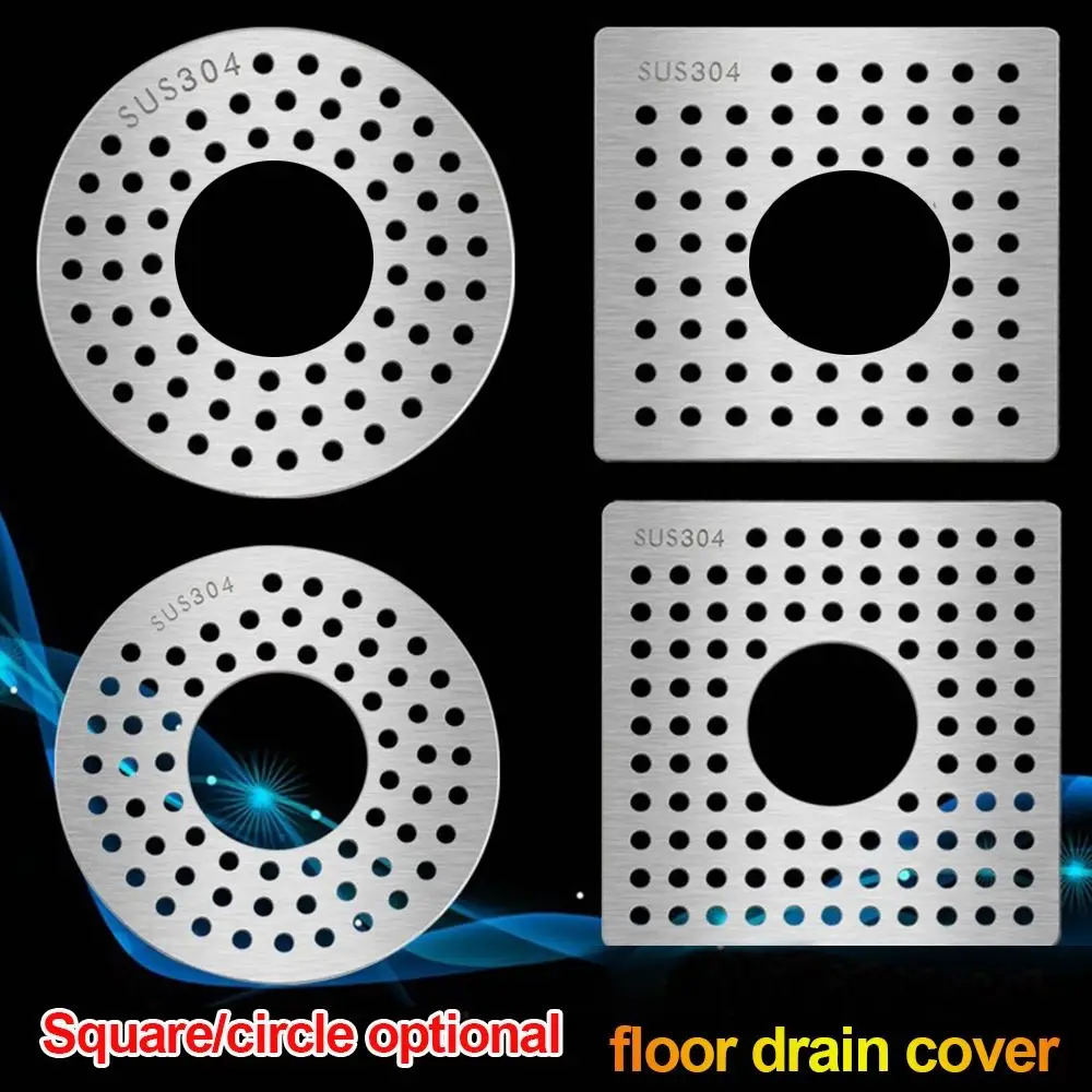 

Useful Stainless Steel Floor Drains Cover Round Square Anti-blocking Drain Hair Filter Dense Holes Sink Strainer Shower Drain