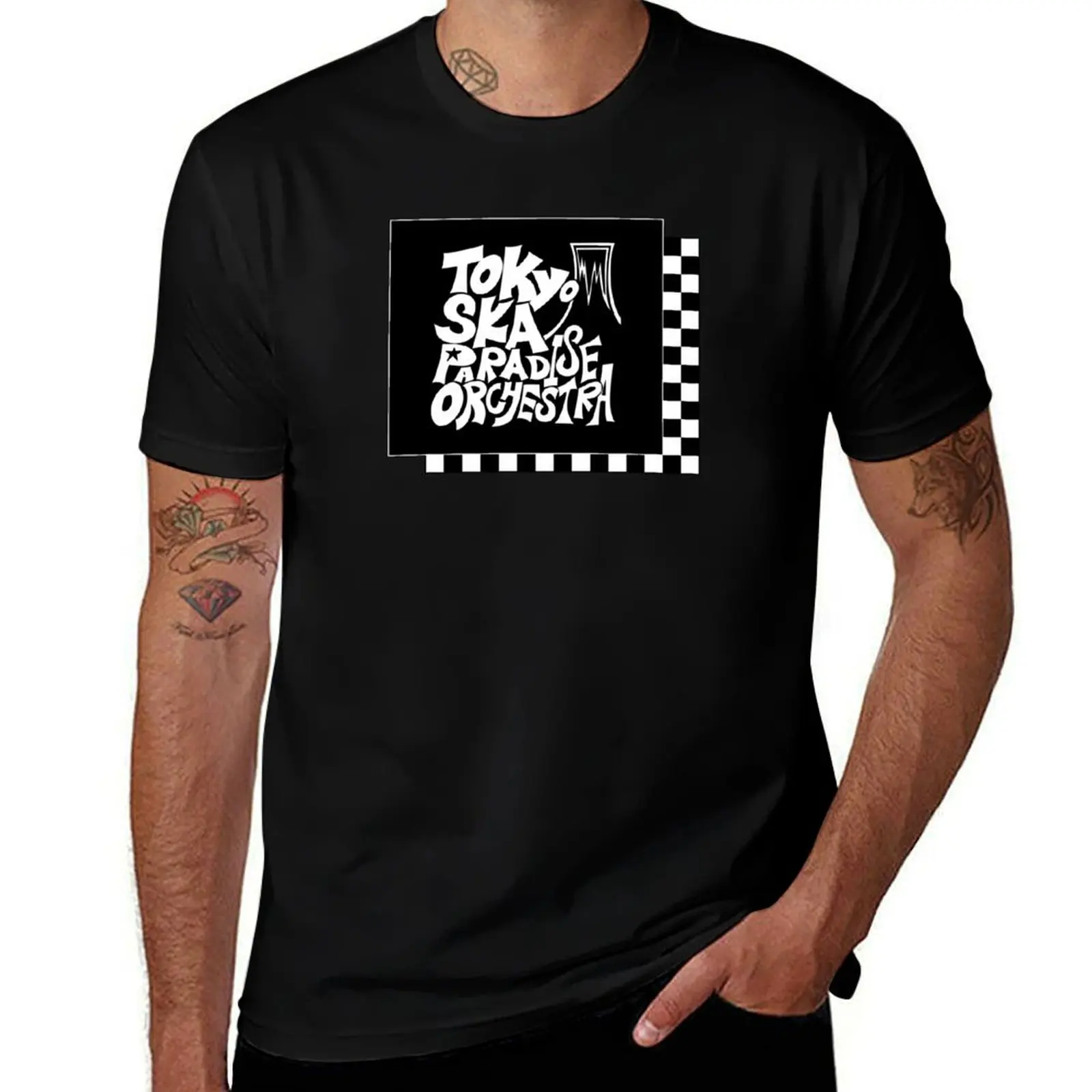 Tokyo Ska Paradise Orchestra - Checker Pattern T-Shirt rapper graphic tees graphic tee shirt anime tshirt outfits for men — купить у AliExpress WW