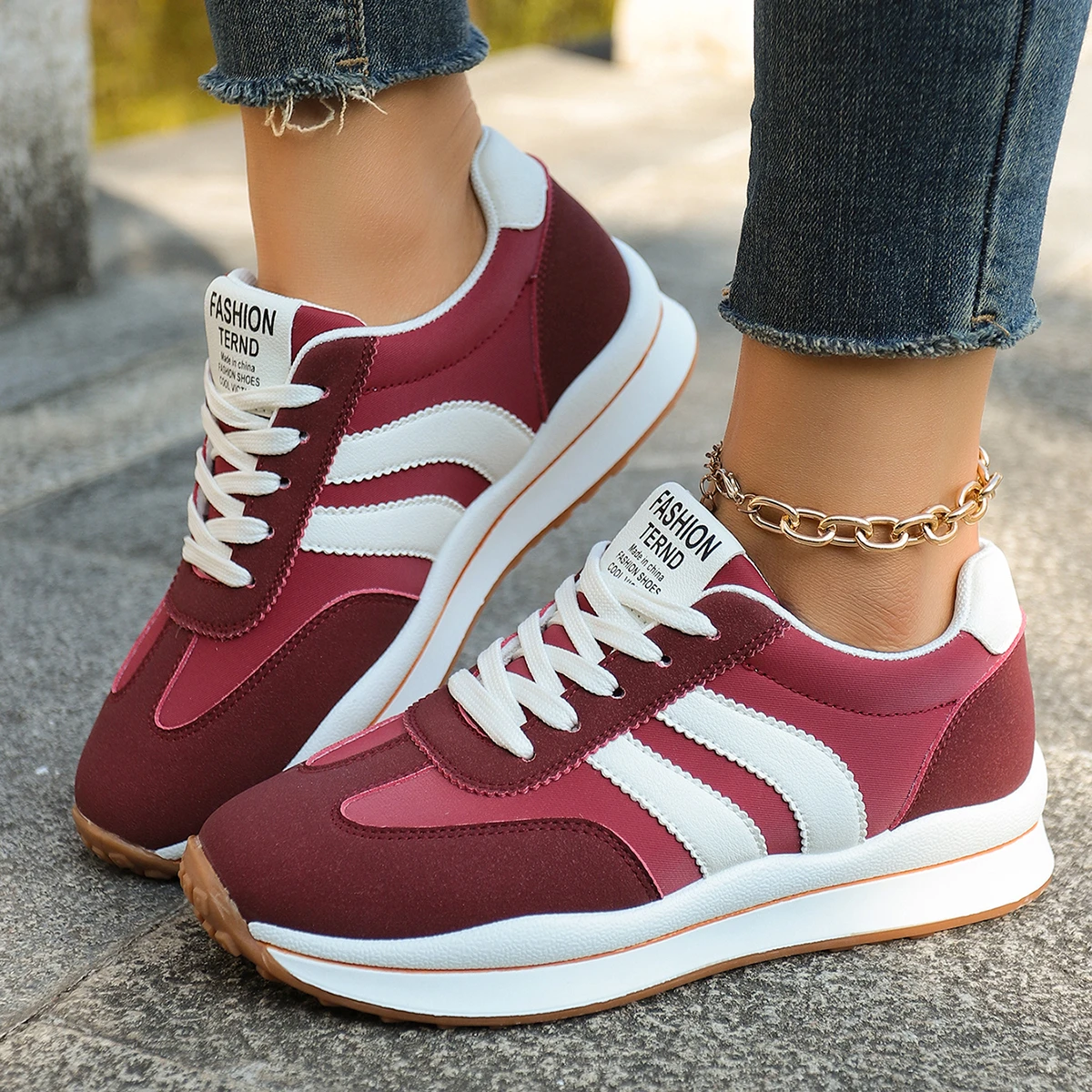 

2025 New Women Sneakers Plus Size Fashion Wedges Sneakers Women Lace Up Platform Sports Shoes Woman Lightweight Non Slip Shoes