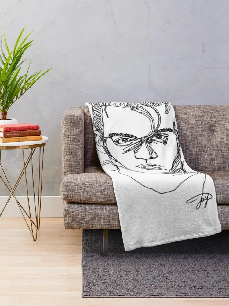 Johnny Depp, line art Throw Blanket Decoratives Summer Blankets